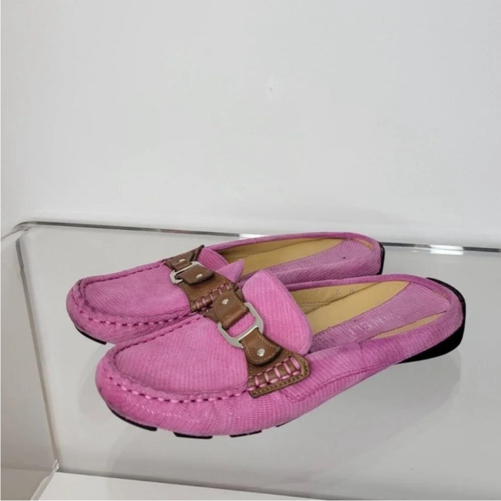 Vaneli Pink-Purple Moccasins with Buckle Accent